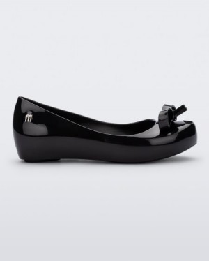 Flats Mini Melissa Ultragirl Bow Criança Pretas Portugal | TZGI25043