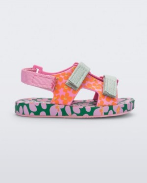 Sandálias Mini Melissa Ping Pong Bebé Pink/Green Portugal | QOMB03846