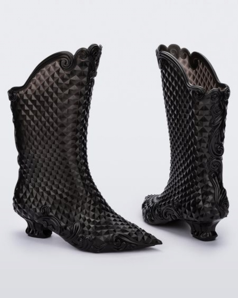 Botas Melissa Court Boot Pretas Portugal | GQUD24958