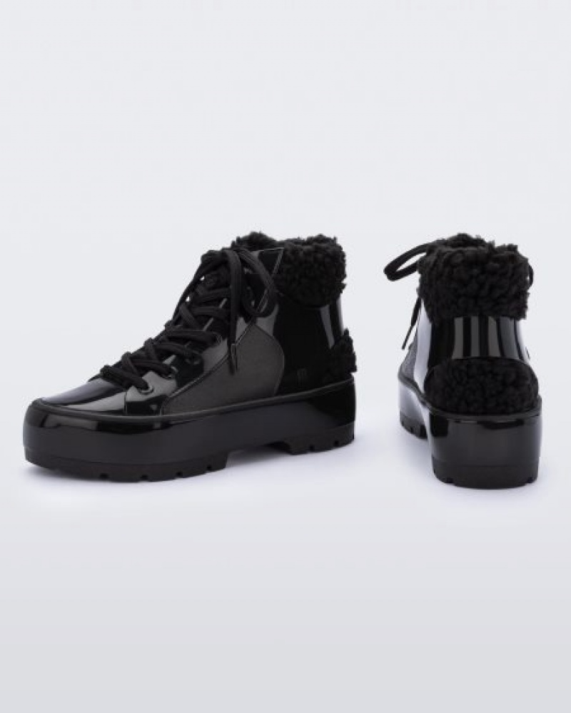 Botas Melissa Fluffy Sneaker Pretas Portugal | YOSE62479