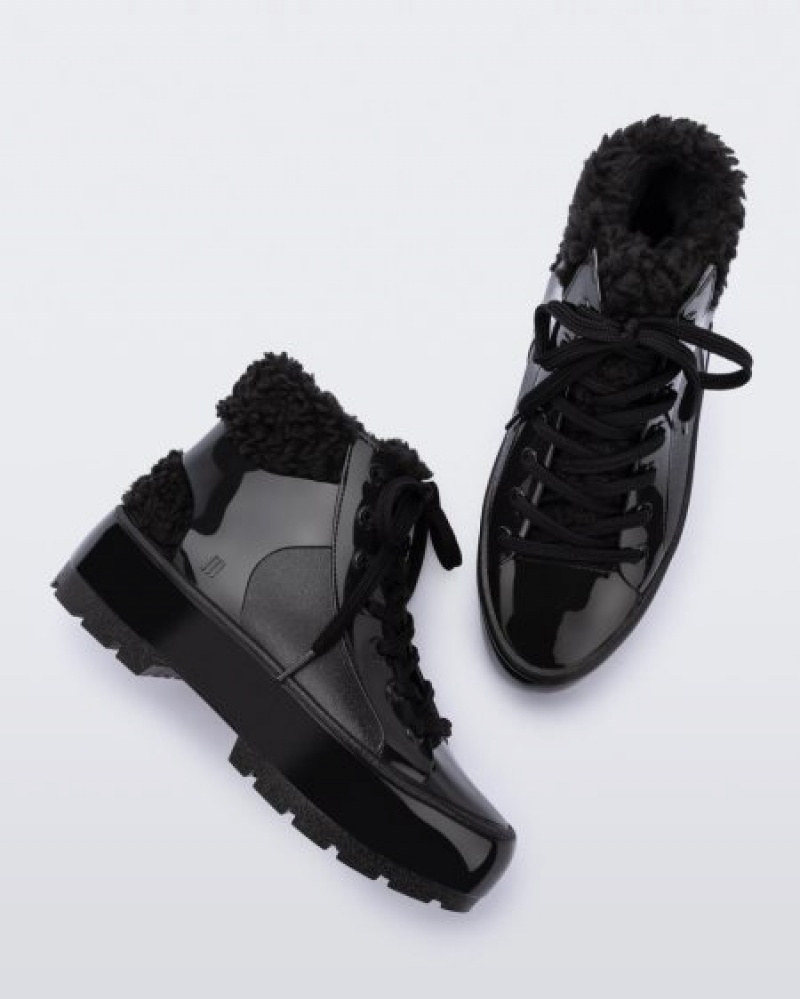 Botas Melissa Fluffy Sneaker Pretas Portugal | YOSE62479