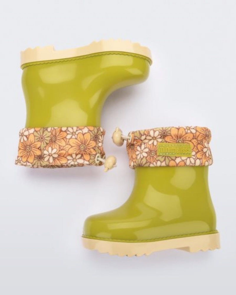 Botas Mini Melissa Rain Boot Bebé Green/Yellow Portugal | FHCW95672