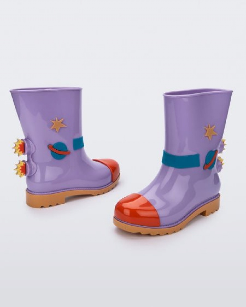 Botas Mini Melissa Rain Boot Criança Carmel/Lilac/Red Portugal | ZPWC08916