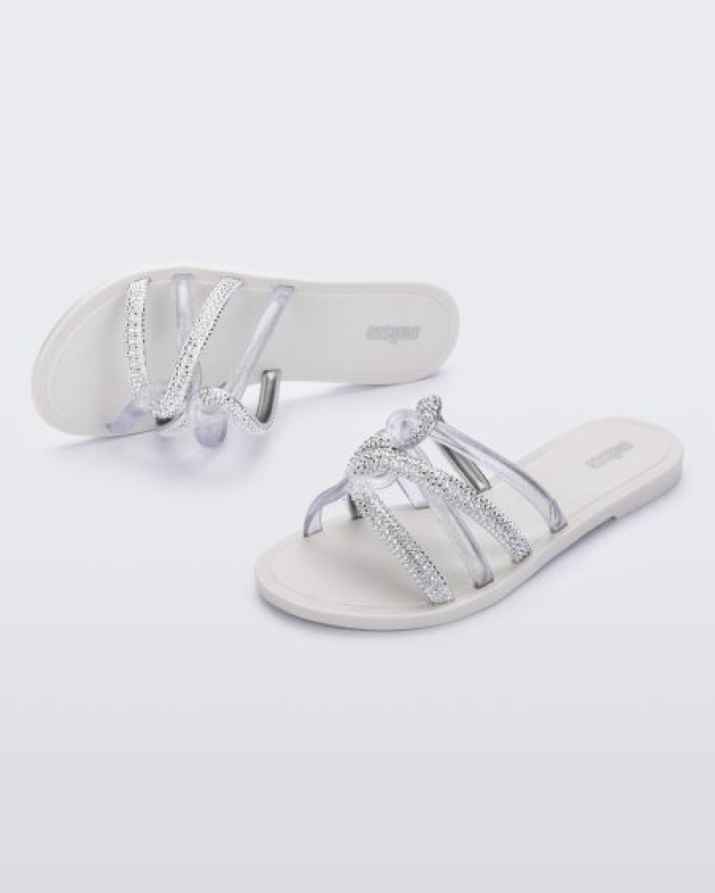 Chinelos Melissa Shiny Chinelos White/Silver Portugal | IZXC36857