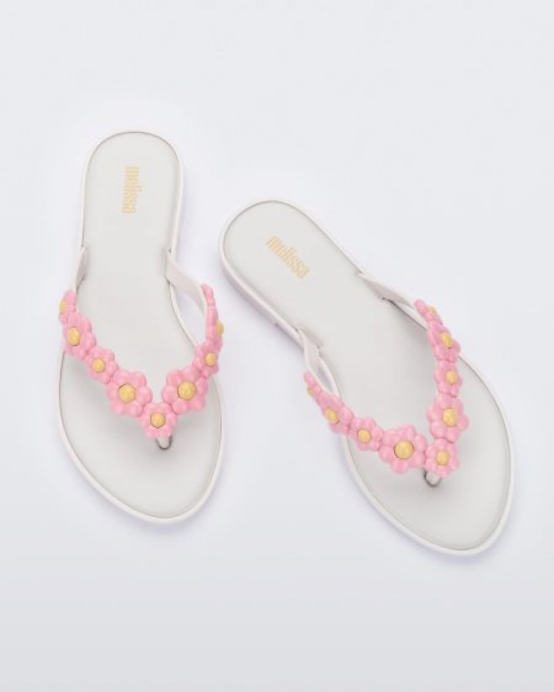 Chinelos de Dedo Melissa Flip Flop Spring White/Lilac Portugal | IUNG06419