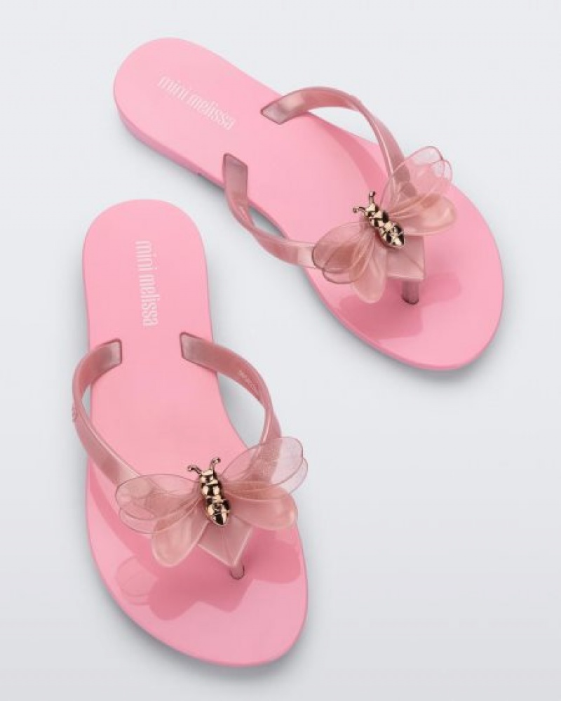 Chinelos de Dedo Mini Melissa Harmonic Bugs Criança Rosa Portugal | VFIQ29867