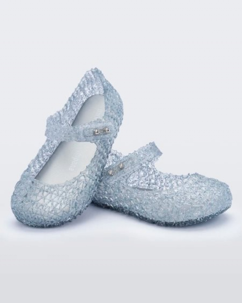 Flats Mini Melissa Campana Bebé Glitter Clear Portugal | MCUD57129