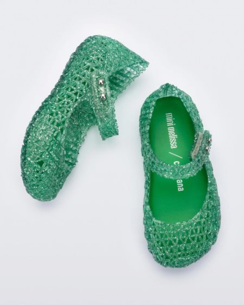 Flats Mini Melissa Campana Bebé Verdes Portugal | FMLN85076