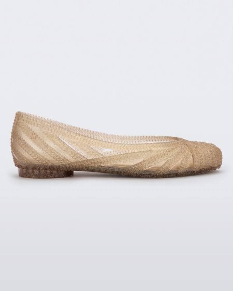 Flats Melissa Femme Classy Bege Douradas Portugal | QDVN38027