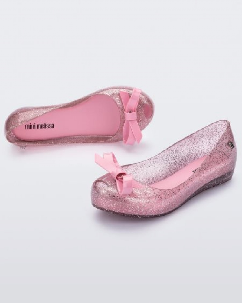 Flats Mini Melissa Ultragirl Bow Criança Rosa Portugal | JSDP15642