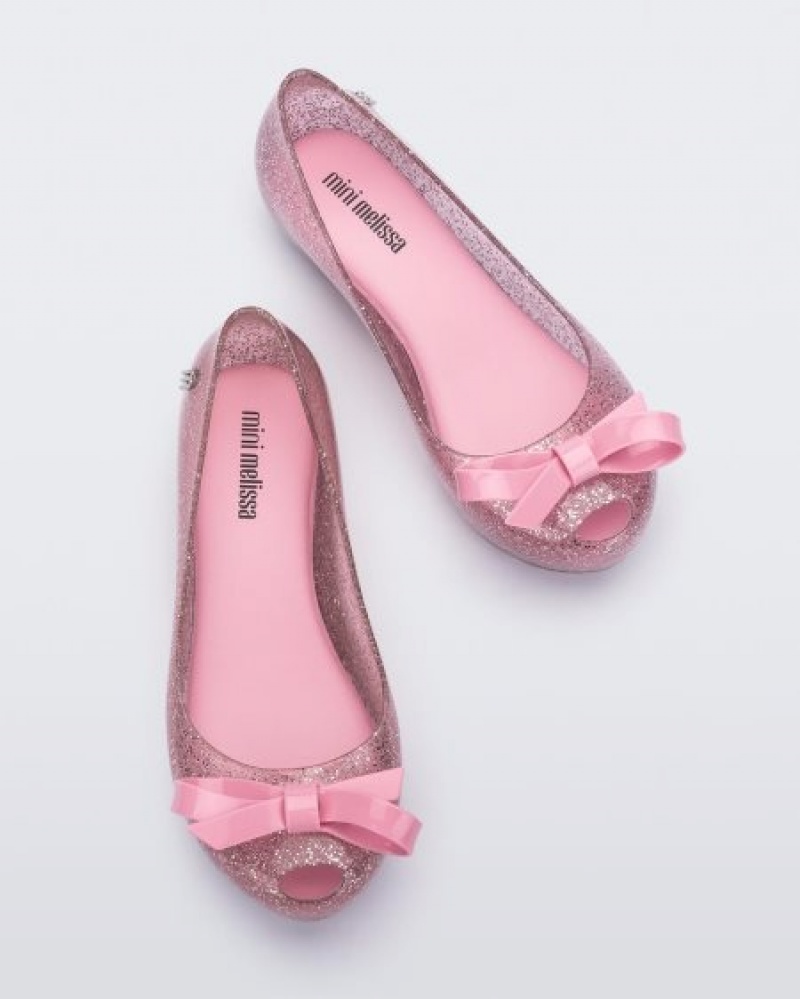 Flats Mini Melissa Ultragirl Bow Criança Rosa Portugal | JSDP15642