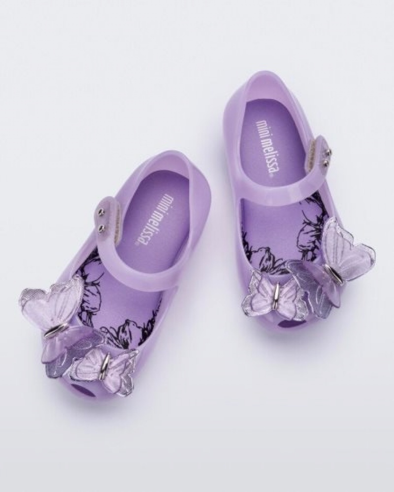 Flats Mini Melissa Ultragirl Butterfly Bebé Lilac Portugal | JCKT87290