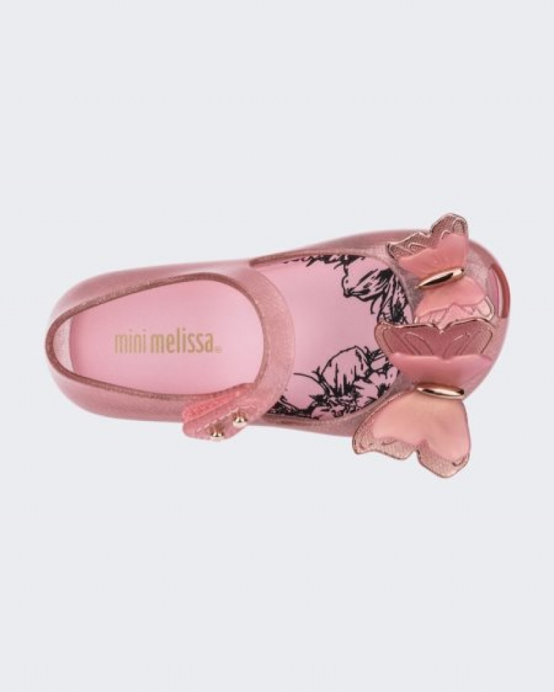 Flats Mini Melissa Ultragirl Butterfly Bebé Rosa Portugal | KVCO47903