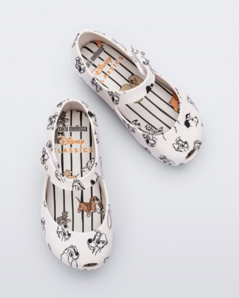 Flats Mini Melissa Ultragirl Cats & Dogs Bebé White/Grey Portugal | HNYJ21039