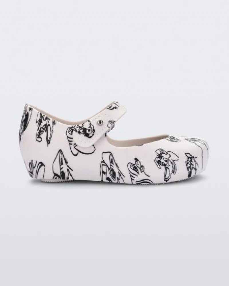 Flats Mini Melissa Ultragirl Cats & Dogs Bebé White/Grey Portugal | HNYJ21039