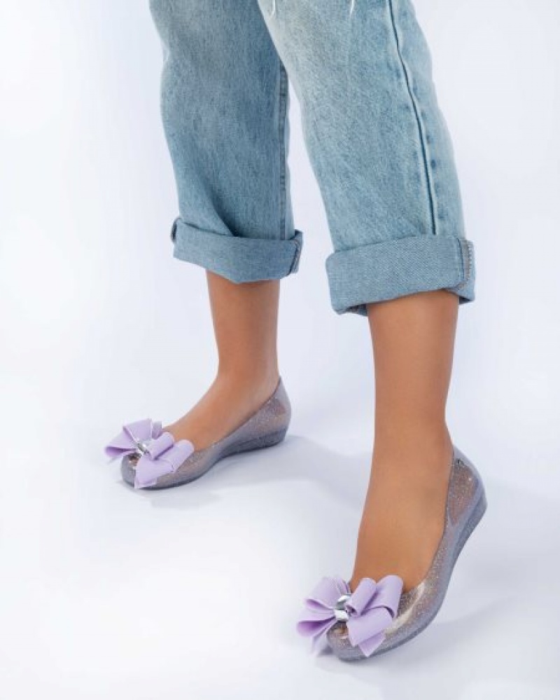 Flats Melissa Ultragirl Sweet Clear Glitter/Lilac Portugal | CVLX72645