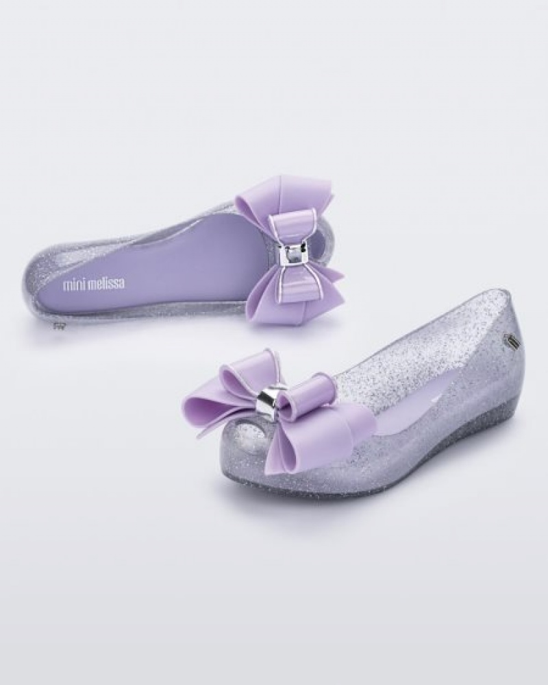 Flats Mini Melissa Ultragirl Sweet Criança Clear Glitter/Lilac Portugal | LVDW29430