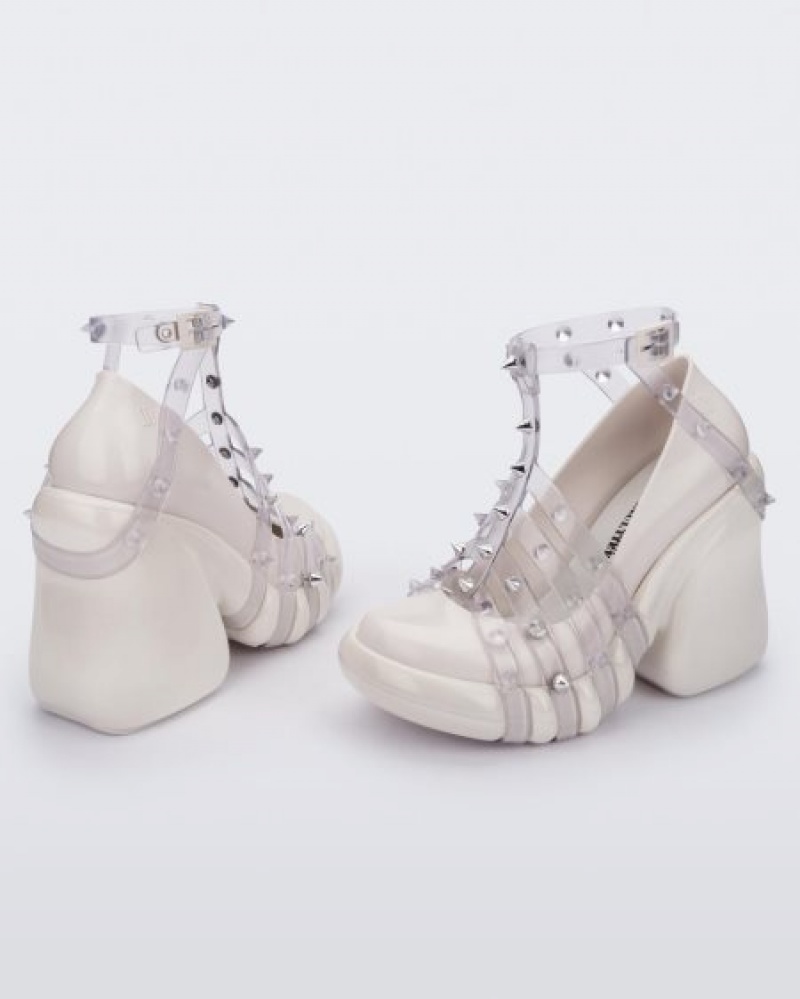 Platforms Melissa Punk Love Heel White/Clear Portugal | CZVM90381