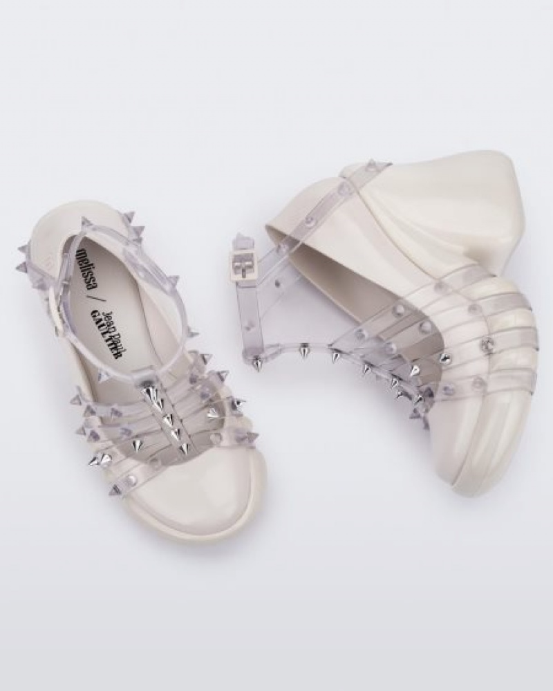 Platforms Melissa Punk Love Heel White/Clear Portugal | CZVM90381