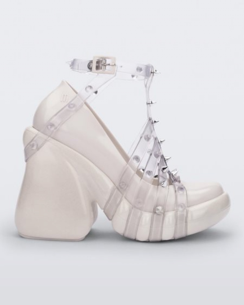 Platforms Melissa Punk Love Heel White/Clear Portugal | CZVM90381