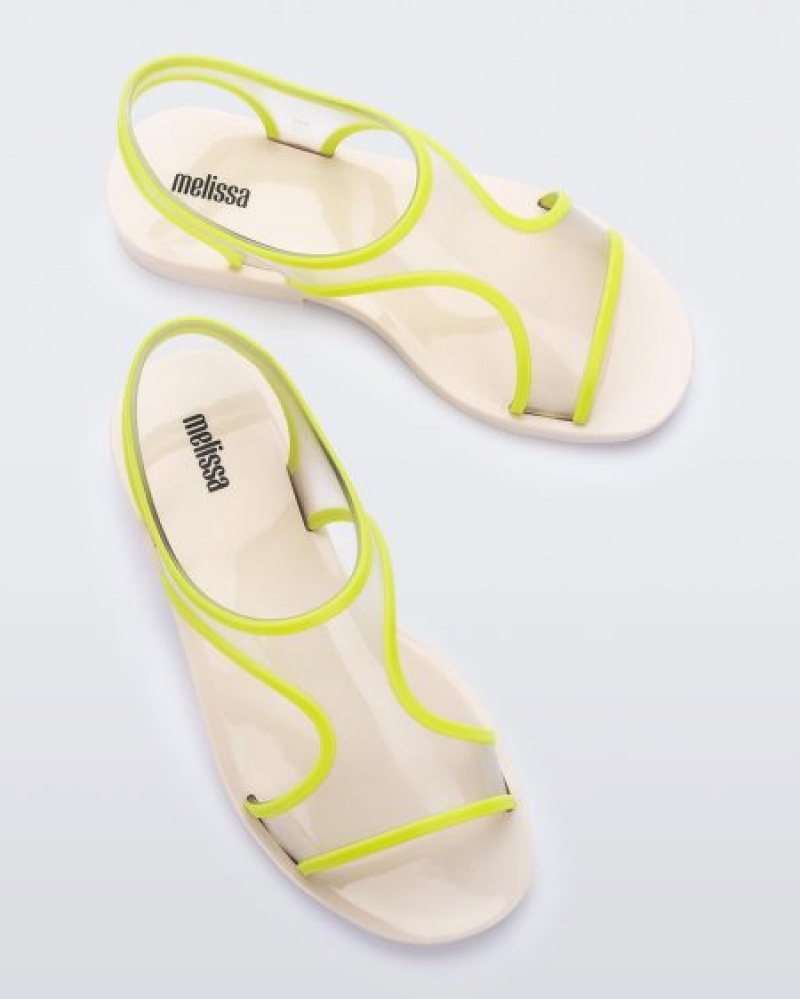 Sandálias Melissa Bikini Sandal Beige/Green Portugal | AFDV80519