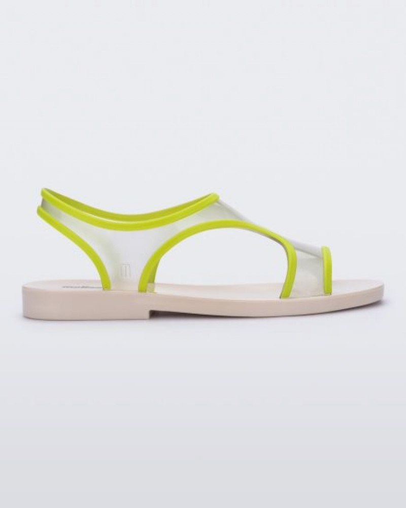 Sandálias Melissa Bikini Sandal Beige/Green Portugal | AFDV80519