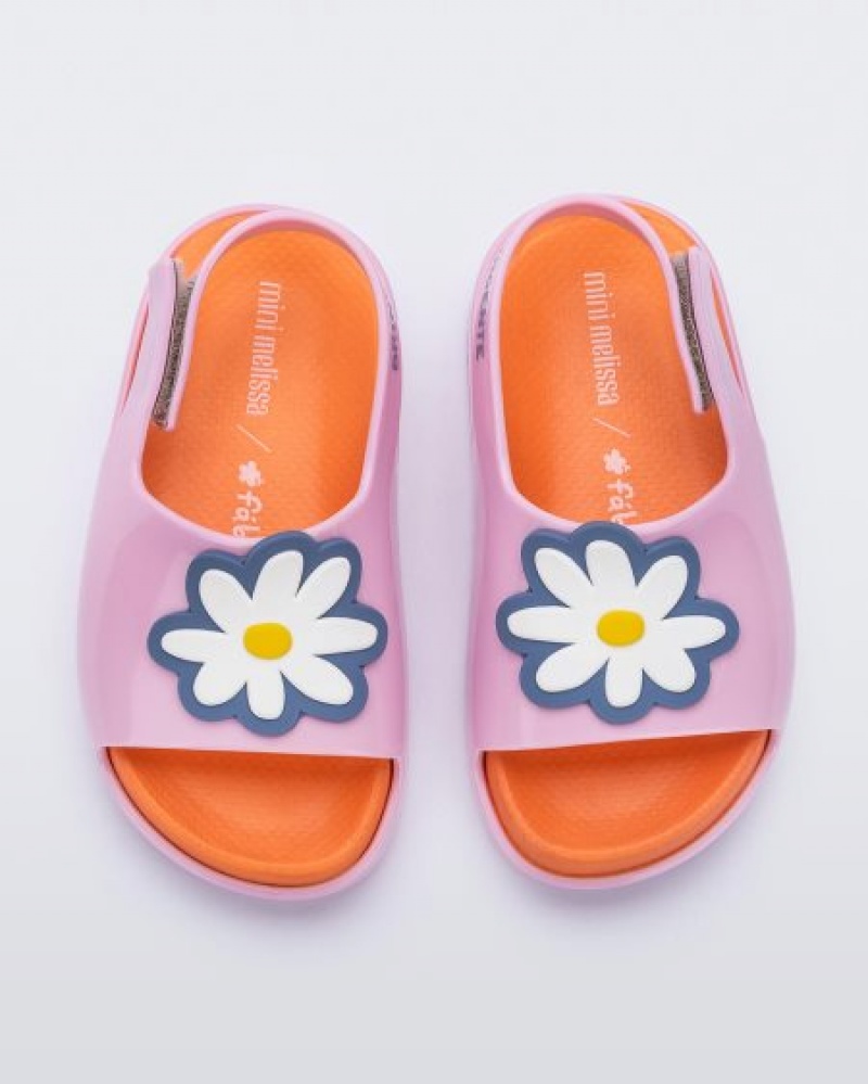 Sandálias Mini Melissa Cloud Bebé Pink/Orange Portugal | NGZF18026