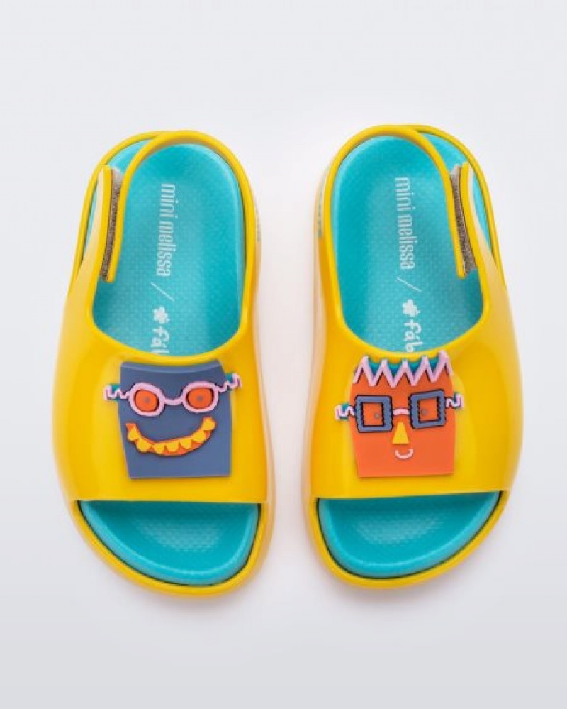 Sandálias Mini Melissa Cloud Bebé Yellow/Blue Portugal | OEPG45708