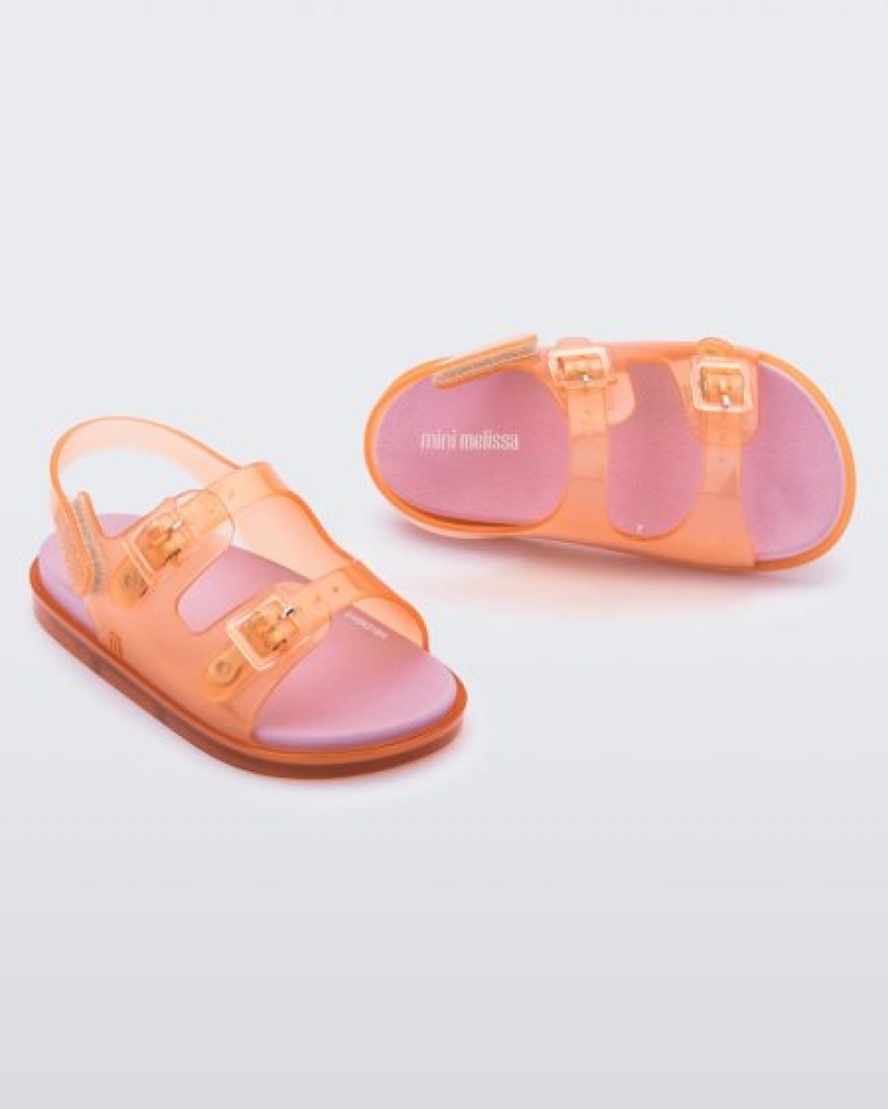 Sandálias Mini Melissa Largos Sandal Bebé Orange/Pink Portugal | PVGD35708