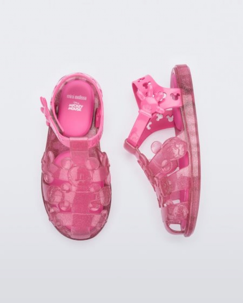 Sandálias Mini Melissa Magic Criança Glitter Pink/Pink Portugal | WKEQ74615