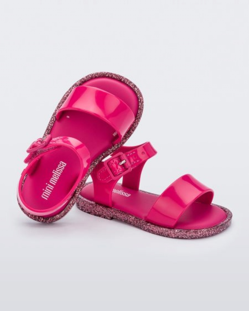 Sandálias Mini Melissa Mar Sandal Bebé Pink/Pink Glitter Portugal | WDQA82637