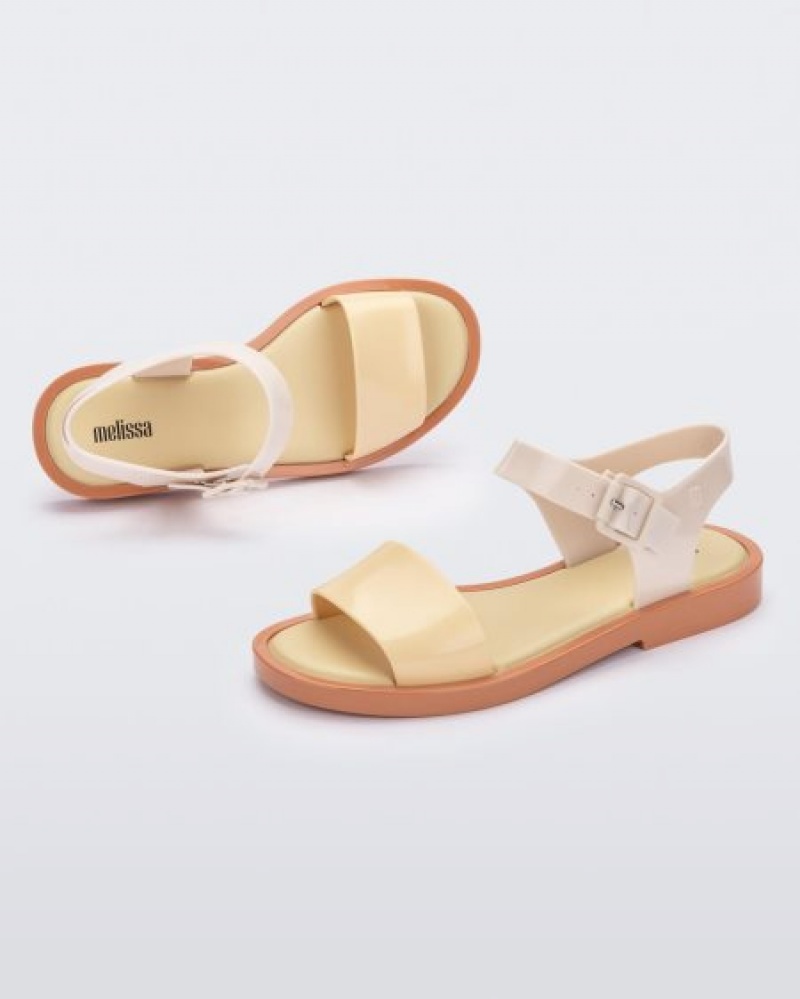 Sandálias Melissa Mar Sandal Beige/Yellow Portugal | PLXW40259