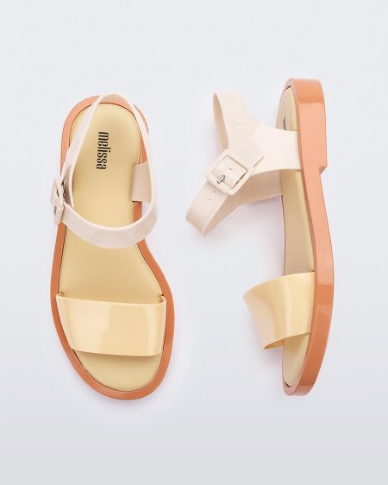 Sandálias Melissa Mar Sandal Beige/Yellow Portugal | PLXW40259