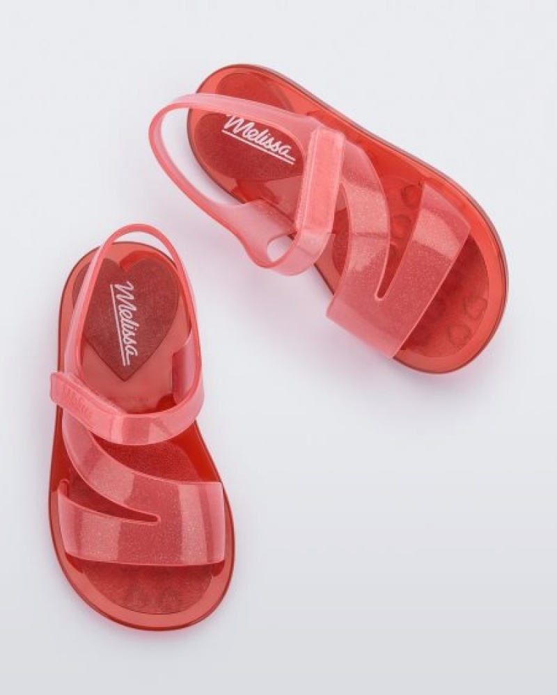 Sandálias Mini Melissa Paris Bebé Pink/Red Portugal | OJKT91028