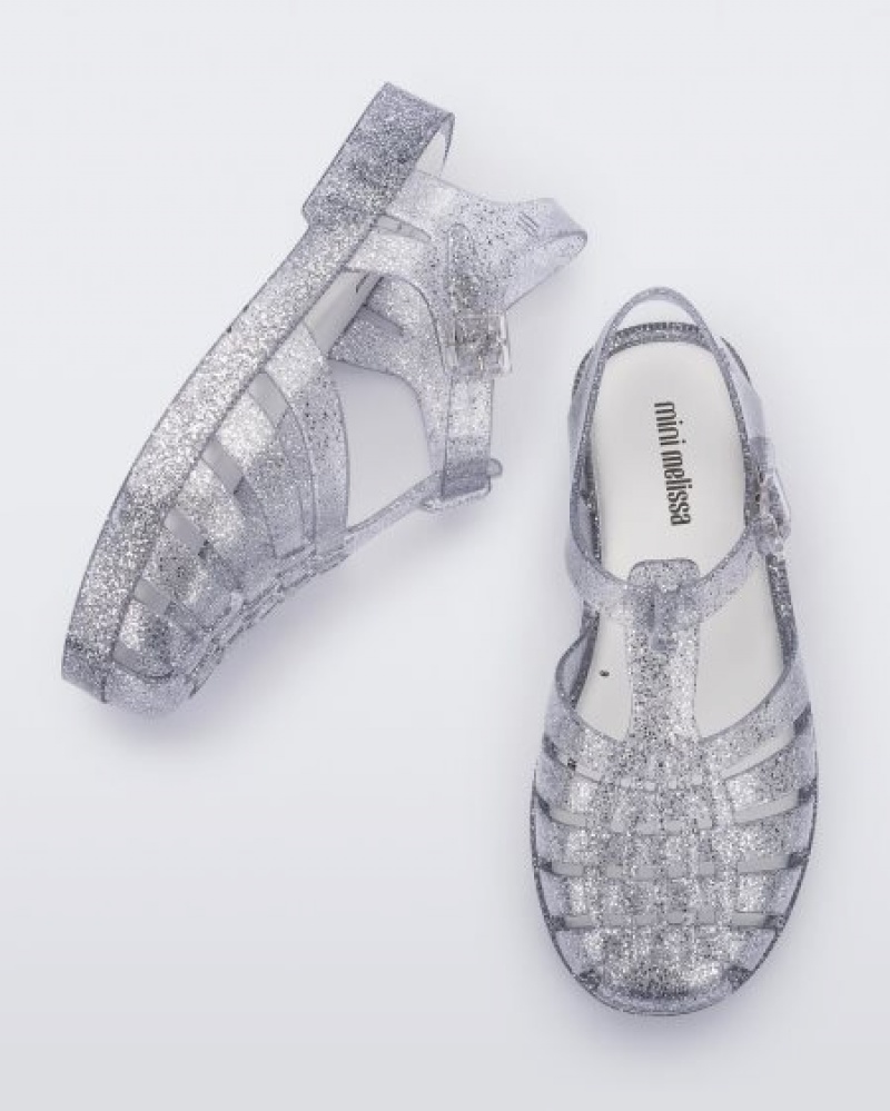 Sandálias Mini Melissa Possession Criança Glass/Glitter/Sliver Portugal | FPAI63847