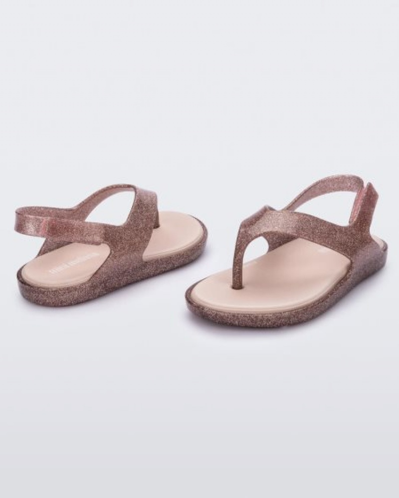 Sandálias Mini Melissa Sunny Bebé Clear Glitter/Pink Portugal | TZAG15483