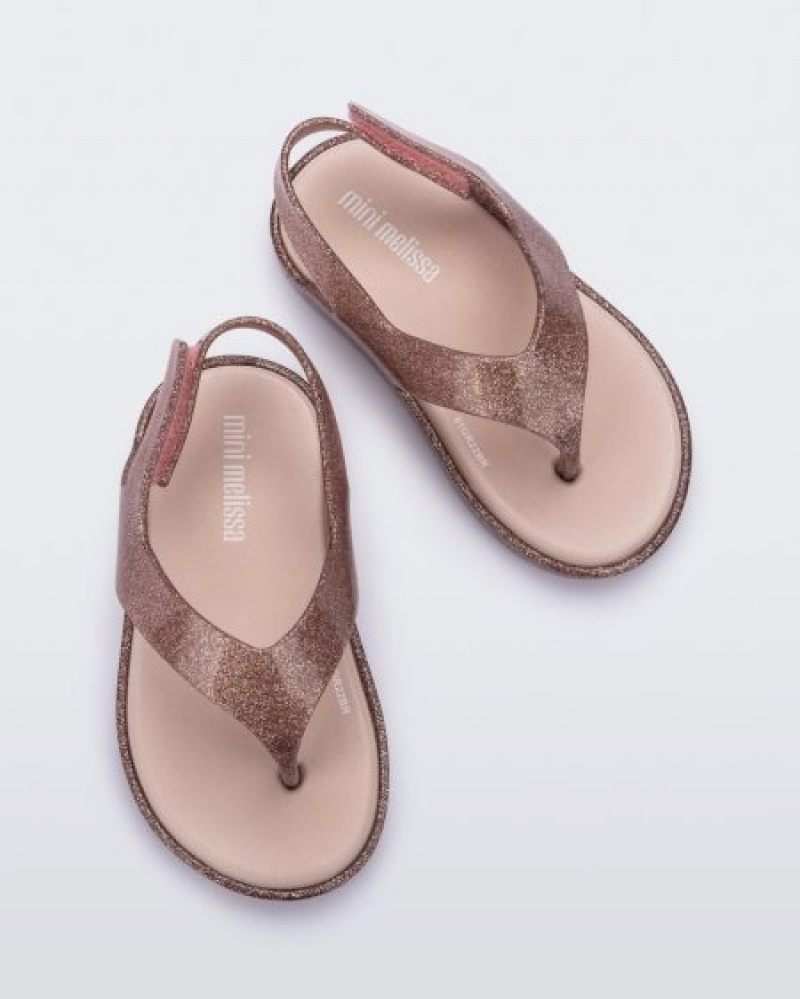 Sandálias Mini Melissa Sunny Bebé Clear Glitter/Pink Portugal | TZAG15483