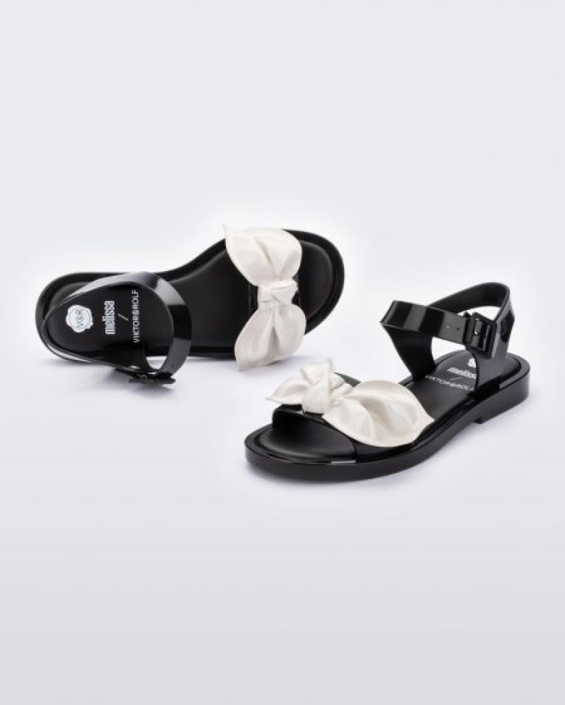 Sandálias Melissa Tie Mar Sandal Black/Beige Portugal | JFAW43019