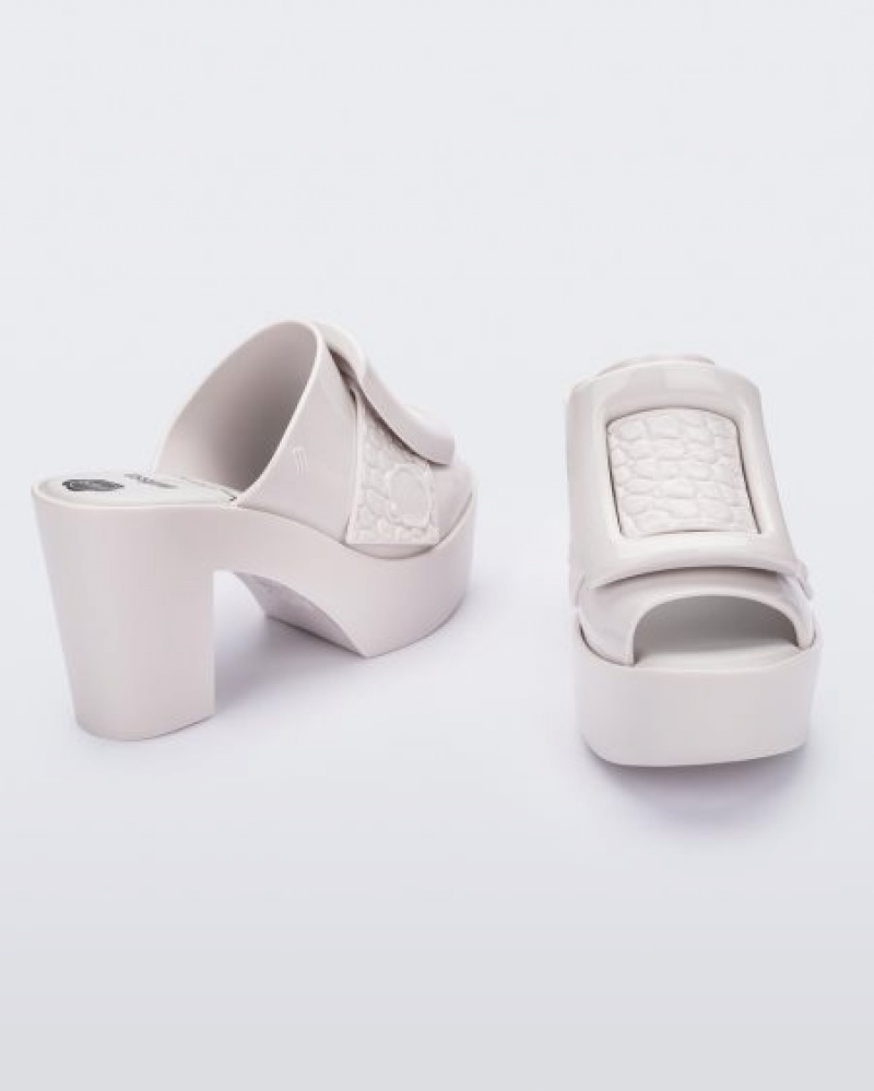 Sapato Salto Alto Melissa Fivela Up Mule White/White Portugal | HRCD27136