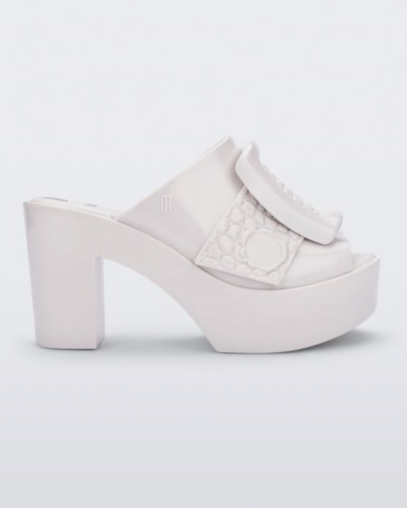 Sapato Salto Alto Melissa Fivela Up Mule White/White Portugal | HRCD27136